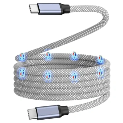 Abbildung von Magtame USB C Kabel, magnetisches Ladekabel, 3.3ft auf Kabel Typ Schnellladekabel Nylon Geflochten Kompatibel für phone Mac_Book Samsung Galaxy Patent Produkt