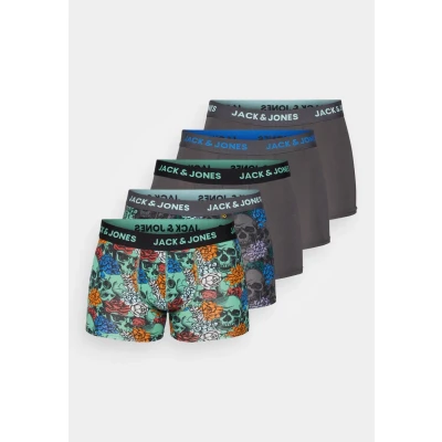 Abbildung von Jack &amp; Jones Jacmason Skull Trunks 5 PACK Panties, Herren, Größe: Large, Asphalt/packblack/asphalt/black/asphalt