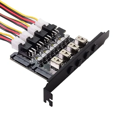 Abbildung von chenyang 4 SATA HDD SSD Festplatte Power Switch Selector Modul Control System mit 120mm PCI Halterung