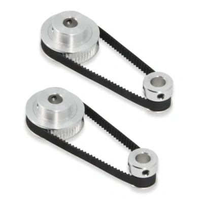 Abbildung von TUZUK 2 teiliges Set GT2 Synchronrad, 20 und 60 Zähne, 6,35 mm Bohrung, Aluminium Zahnriemenscheibe mit Stück Länge, 200 Breite, 6 Riemen (20 60T 6.35B 6)