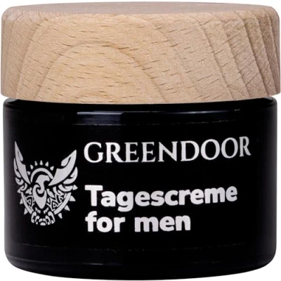 Abbildung von GREENDOOR Naturkosmetik Tagescreme für Männer 50ml vegan, Gesichtscreme zieht schnell ein, schützt, fettet nicht, ohne Fettglanz, Feuchtigkeitscreme Gesicht, Creme mit Alge, Bio Jambu
