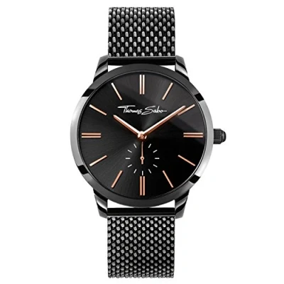 Abbildung von Thomas Sabo Damen Armbanduhr Glam Spirit Schwarz Analog Quarz Edelstahl WA0277 202 203 33 MM