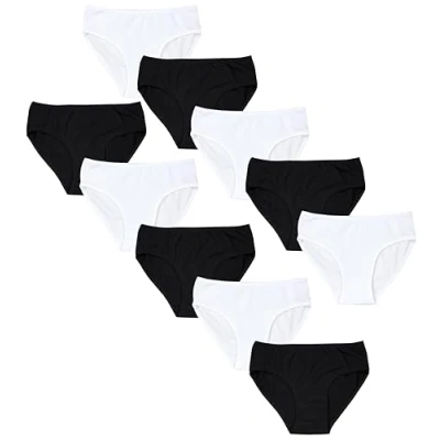 Abbildung von TupTam Mädchen Slips mit Aufdruck 10er Pack, Farbe: Schwarz/Weiß, Größe: 152 158
