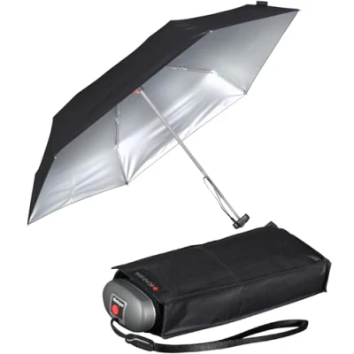 Abbildung von Knirps mini Taschenschirm Travel mit UV und Hitze Schutz Silver Heatshield night