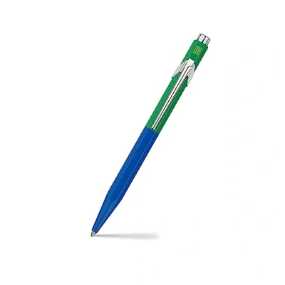 Abbildung von Caran d&#039;Ache 849 PAUL SMITH Kugelschreiber in der Farbe: Cobalt Blue/Emerald Green, Aluminium, Goliath Mine Schwarz Medium, Länge: 12,5cm, NM0849.338