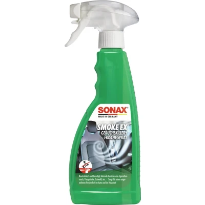 Abbildung von SONAX SmokeEx Geruchskiller + Frische Spray (500 ml) befreit Textilien zuverlässig und langanhaltend von störenden unangenehmen Gerüchen Art Nr. 02922410
