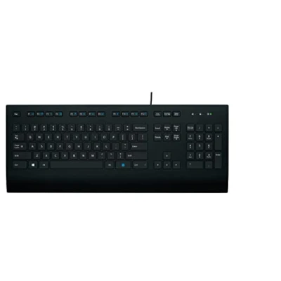 Abbildung von Logitech K280e Pro Kabelgebundene Business Tastatur für Windows, Linux und Chrome, USB Anschluss, Handballenauflage, Spritzwassergeschützt, PC/Laptop, Skandinavisches Layout Schwarz