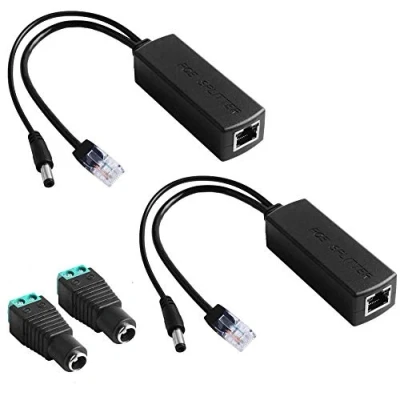 Abbildung von GeeekPi 2Pack Active PoE Power Over Ethernet Splitter Adapter 48 V bis 12 V, IEEE 802.3af kompatibler 10/100 Mbit/s mit Ausgang für IP Kamera, drahtlosen Zugangspunkt VoIP Telefon
