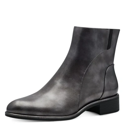 Abbildung von MARCO TOZZI by Guido Maria Kretschmer Damen Stiefeletten ohne Absatz aus Kunstleder Spitz, Silber (Pewter), 41 EU