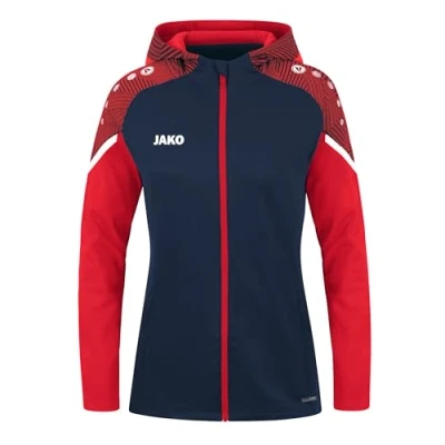 Abbildung von JAKO Damen Kapuzenjacke Performance, Marine/Rot, 40