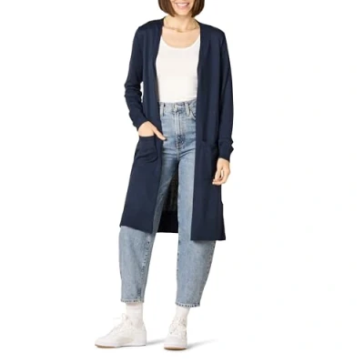 Abbildung von Amazon Essentials Damen Leichter Strickjackenpullover, Länger Geschnitten (Erhältlich In Übergröße), Marineblau, XXL
