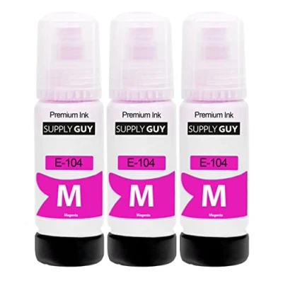 Abbildung von Supply Guy Tinte kompatibel mit Epson 104 Magenta für EcoTank ET 2710 2711 2712 2714 2715 2720 2721 2726 2810 2815 2820 2821 2825 2826 4700 4800 (3 x 70ml)