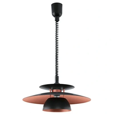 Abbildung von EGLO Pendelleuchte Brenda, 1 flammige Hängelampe, Hängeleuchte aus Metall und Kunststoff, Esstischlampe in Schwarz, Kupfer, Wohnzimmerlampe hängend mit E27 Fassung, Ø 43 cm