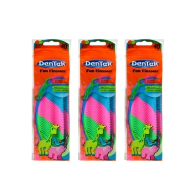 Abbildung von DenTek Kids Fun Flossers, Wildfruchtgeschmack, 40 Stück (3er Pack)