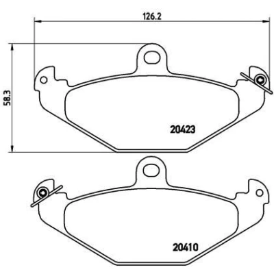 Abbildung von BREMBO P 59 026 Bremsbelagsatz exkl. Verschleißwarnkontakt ohne Zubehör OPEL: Speedster