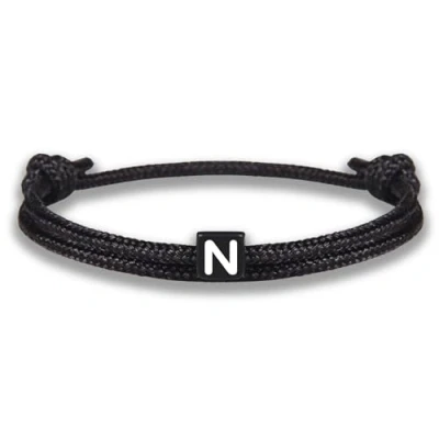 Abbildung von GD GOOD.designs Armband mit Buchstabe N zu Valentinstag Verstellbares Partnerarmband (14cm 25cm) schwarz geflochtenen Seil