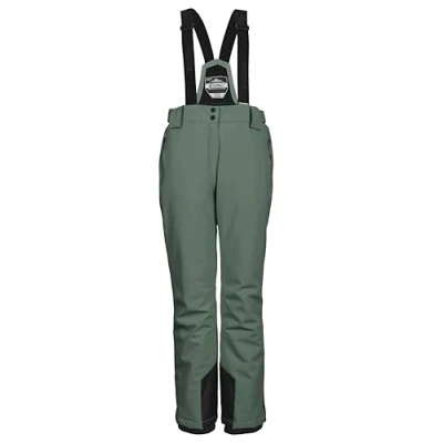 Abbildung von killtec Damen Funktionshose/Skihose mit abnehmbaren Trägern, Kantenschutz und Schneefang KSW 249 WMN SKI PNTS, grüngrau, 40, 37559 000