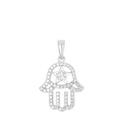 Abbildung von amor Hamsa HAND Anhänger, Damen, Größe: One Size, Silberfarben