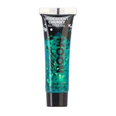 Abbildung von Schillerndes Glitter Gel von Moon 12ml Grün Glitzer Gesichtsfarbe