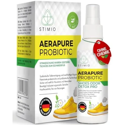 Abbildung von Stimio Stinkeschuhe waren gestern! Innovatives Schuhdeo Spray gegen Schweißgeruch Effektive Mikroorganismen als natürlicher Geruchsentferner Nachhaltig &amp; 1 Jahr lang Schutz vor Schweißfüßen!