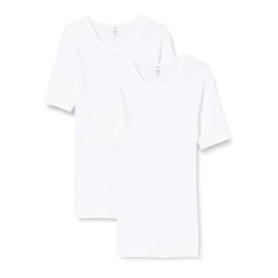 Abbildung von Huber Herren Shirt Kurzarm 2er Pack Unterhemd, Grün (Weiss 0500), X Large (Herstellergröße: XL)