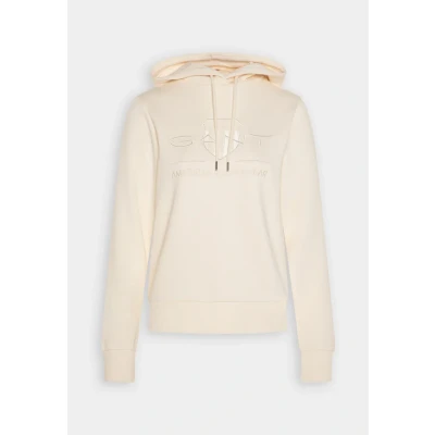 Abbildung von GANT REG Tonal Shield Kapuzenpullover offwhite, Damen, Größe: XS, Off white