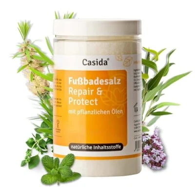 Abbildung von Casida® Fußbadesalz Repair &amp; Protect Schutz, Pflege Hygiene bei Fußpilz Nagelpilz, Hornhaut, Fußgeruch Aus der Apotheke 375 g