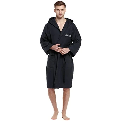 Abbildung von Cressi Unisex Erwachsene Microfibre Bathrobe Sport Bademantel, Schwarz, S