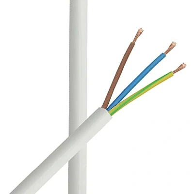 Abbildung von 3m Zuleitung Weiss H03VV F 3 x 0,75qmm PVC isolierte Schlauch Leitung 3G Leuchtenkabel Lampenkabel Kabel Stromkabel