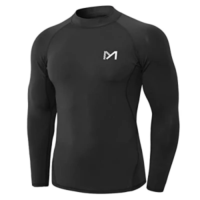 Abbildung von MEETYOO Kompressionsshirt Herren, Funktionsshirt Langarm Fitnessshirt Männer Atmungsaktiv Sportshirt Laufshirt für Laufen Sport Turnhalle