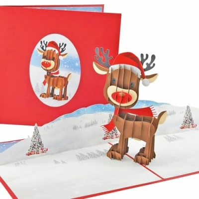Abbildung von Favour Pop Up® 3D Weihnachtskarte ein ausgefallener handgemachter Weihnachtsgruß auch für Gutschein und Geldgeschenke. TM096