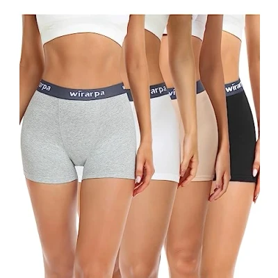 Abbildung von wirarpa Damen Boxershorts Baumwolle Radlerhose Kurze Panties unter Kleid 4er Pack Größe XL