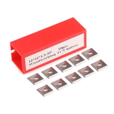 Abbildung von Wendeschneidplatten,Wendeplatten Wendemesser 10 Stück Ersatzklingen, Hartmetalleinsätze Vierkant seitig geschärft Austauschbare Hartmetall für Planfräser Holz Drechselwerkzeug (12x12X1.5mm)