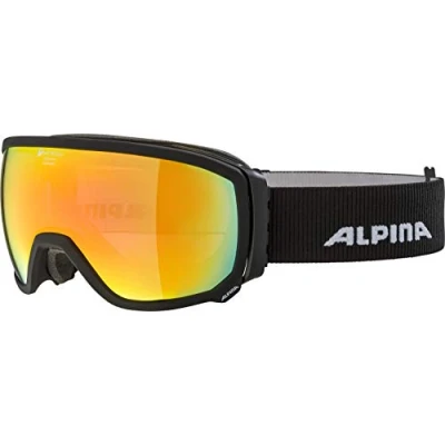 Abbildung von ALPINA SCARABEO Q Verspiegelte, Kontrastverstärkende &amp; Polarisierte OTG Skibrille Mit 100% UV Schutz Für Erwachsene, black matt, One Size