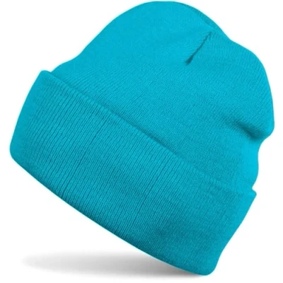 Abbildung von styleBREAKER Unisex Beanie Strickmütze Einfarbig, Feinstrick Mütze doppelt gestrickt, warme Winter Strickbeanie 04024029, Farbe:Türkis
