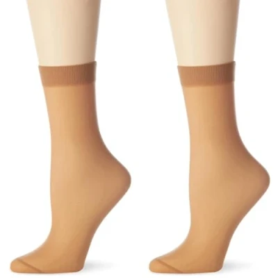 Abbildung von Nur Die Söckchen 30 DEN semi blickdichte transparente Nylon Socken mit Komfortbund unsichtbar matte Optik Damen