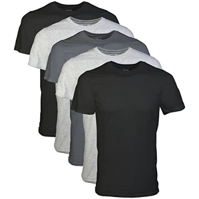 Abbildung von Gildan Herren Crew T Shirts, Multipack, Style G1100 Unterhemd, Schwarz/Sportgrau/Anthrazit (5er Pack), L