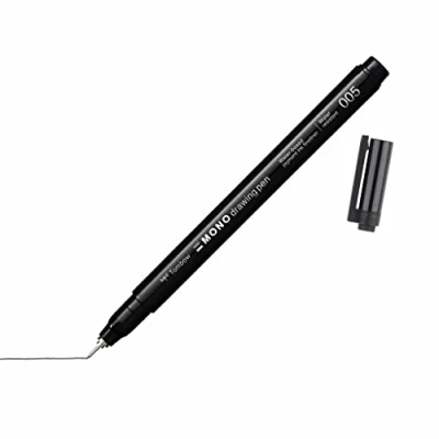 Abbildung von Tombow Fineliner MONO drawing pen, Strichstärke 005 (ca. 0,20 mm), Pigmenttinte, Wasser und Lichtresistent, für Skizzen, zum Illustrieren Zeichnen, Schwarz, WS EFL H