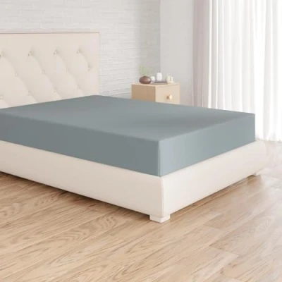 Abbildung von Amazon Basics Spannbettlaken, 160 x 200 30 cm, Mikrofaser, Spannbetttuch Matratzenhöhe bis Spa Blau