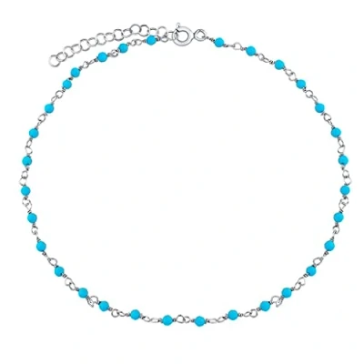 Abbildung von SILVEGO Damen Armband aus 925 Sterling Silber mit echtem Türkis 2 mm