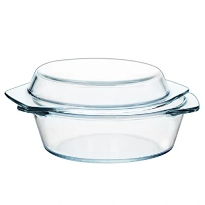 Abbildung von Klein Glas Auflaufform, 0,65L 15cm Auflaufform mit Deckel, Runde Ofenfes