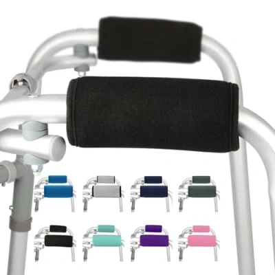 Abbildung von supregear Walker Handgriff Gepolsterte, 2er Pack Weiche Bequeme Kissen Rollatoren Griffpolster für Rollator Krückenpolster, Rutschfestes Atmungsaktives Mobilitätszubehör Schwarz