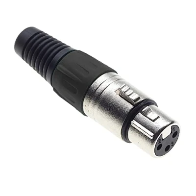 Abbildung von Keple 3 polige XLR Buchse, schwarz Buchse für Audio Mikrofon DMX Stecker, nicked Plated Adapter, Metallstecker mit Kunststoffgehäuse