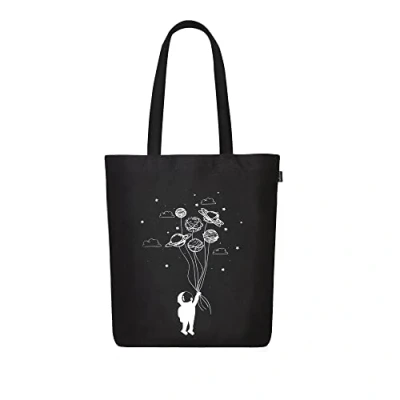 Abbildung von Eco Right Borsa Stoffa Shopper, Canvas tote Bag, Donna, Tracolla organico cotone e tela con manici stampa, shopper riutilizzabile ecocompatibile lavabile