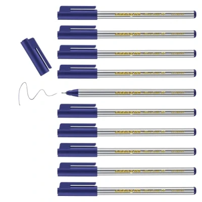 Abbildung von edding 89 Fineliner blau 10 Stifte extrafeine Rundspitze 0,3 mm dünner Faserschreiber für feines und präzises Schreiben, Unterstreichen, Zeichnen Büro, Schule Zuhause