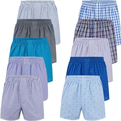 Abbildung von City Life Herren Boxershorts Shorts Boxer Webboxer (10er Pack) Sparpack S 4XL, Farbe:Mehrfarbig (Classic Multicolour 4 C 10 4), Grösse:4XL