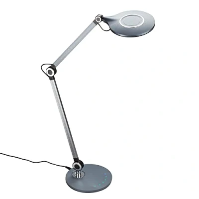 Abbildung von BRILONER Leuchten LED Schreibtischleuchte, Tischlampe mit Touchfunktion, stufenlos dimmbar, dreh und schwenkbar, Farbtemperatursteuerung, 9 Watt, 930 Lumen, Anthrazit, 200x740mm (DxH)