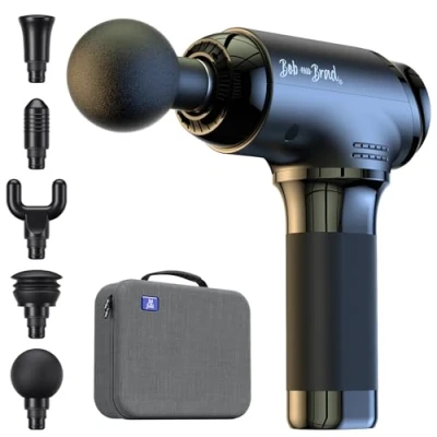 Abbildung von Bob and Brad T2 Massagepistole Tiefengewebe 10mm Amplitude Upgrade 4000mAh Akku, Leise Massage Gun Massagegerät bis zu 3200rpm, Elektrisches Handmassagegerät zur Muskel Entspannen