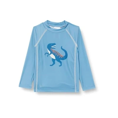 Abbildung von Playshoes Unisex Kinder UV Schutz Bade Shirt Schwimmshirt Badebekleidung, Dino blau Langarm, 122/128