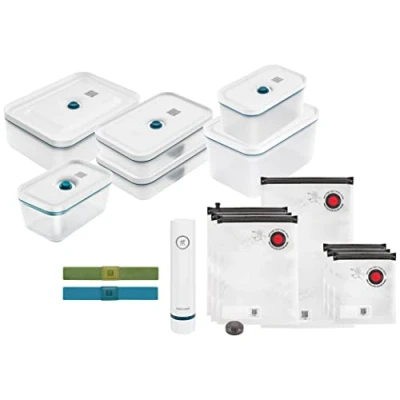 Abbildung von ZWILLING Fresh &amp; Save Vakuum Starterset, Kunststoff, 16 teilig, inkl. Dose, Pumpe und Beutel, La Mer